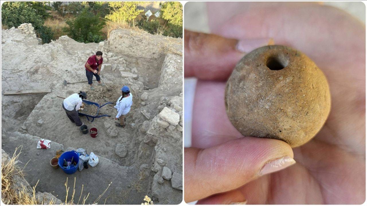 3900 yıllık silindir mühür ve 3400 yıllık kurşun sapan taşı bulundu