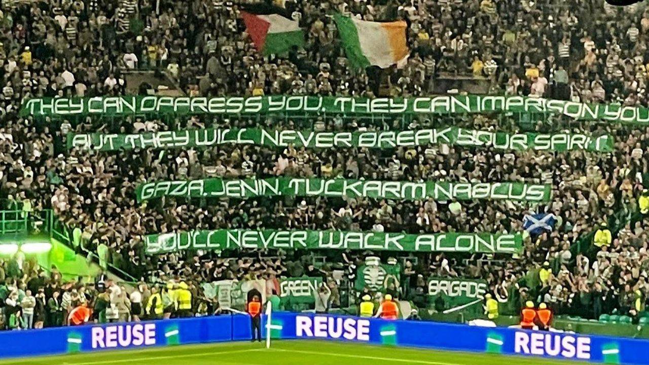 Celtic taraftarları Gazze direnişini selamladı