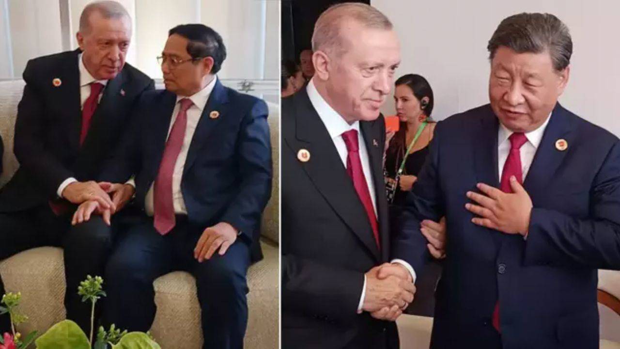 Erdoğan G20'de diz dize sohbetlerle gündem oldu