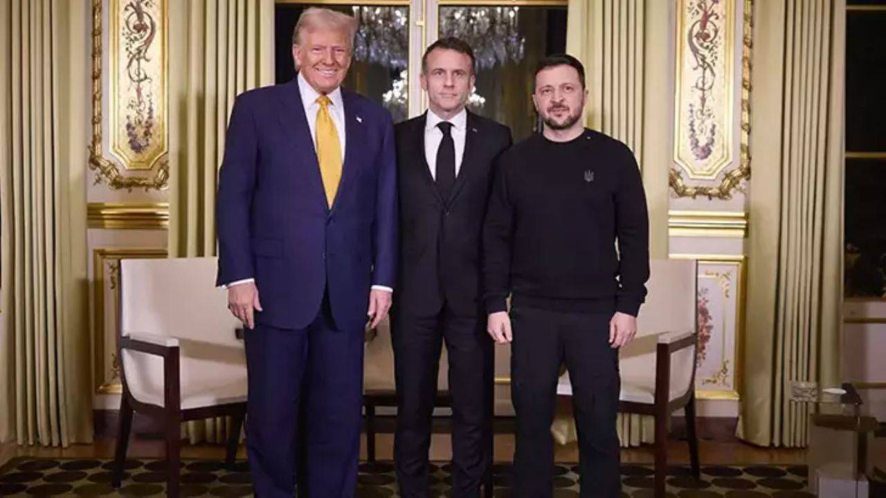 Macron, Zelenskiy ve Trump Paris'te kritik görüşme gerçekleştirdi