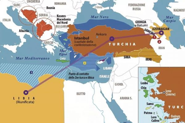 ''2053-Birleşik Türkiye Devletleri''... İtalyan basınından dikkat çeken harita