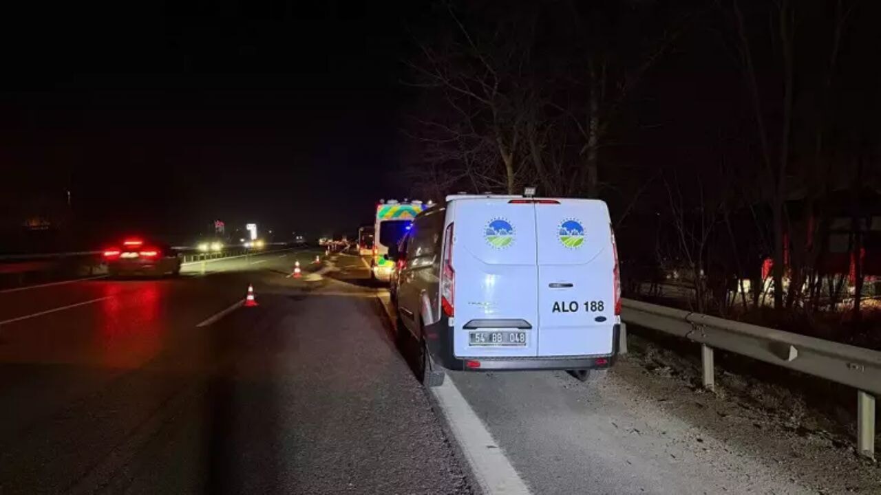 Sakarya'da otoyolda bir kişi parçalanarak hayatını aybetti